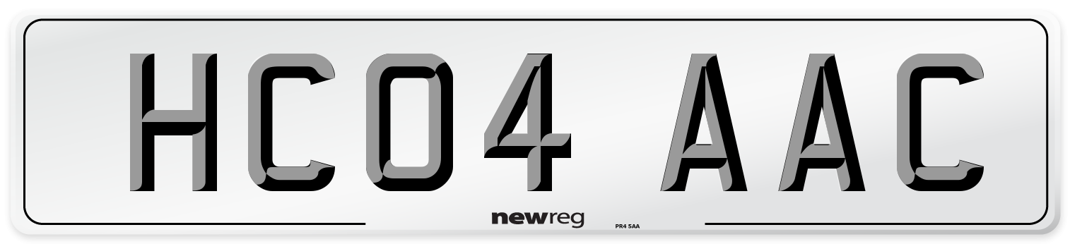 HC04 AAC Number Plate from New Reg